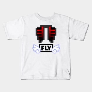 Elytra Red Stripes Black Kids T-Shirt